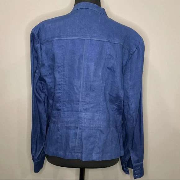 NWT Coldwater Creek 100% Linen Celebrate your Spirit Jacket,‎ Size 14P - Picture 8 of 9